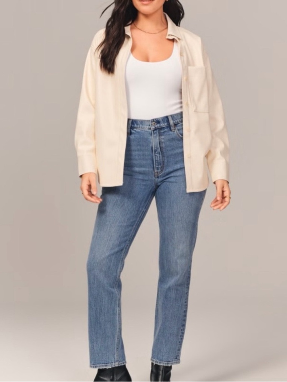Abercrombie & Fitch Curve Love Ankle Straight Ultra High Rise Jeans